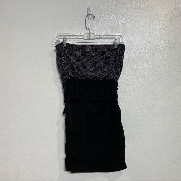 City Studio Black Strapless Bodycon Mini Dress Sz S - Picture 8 of 10